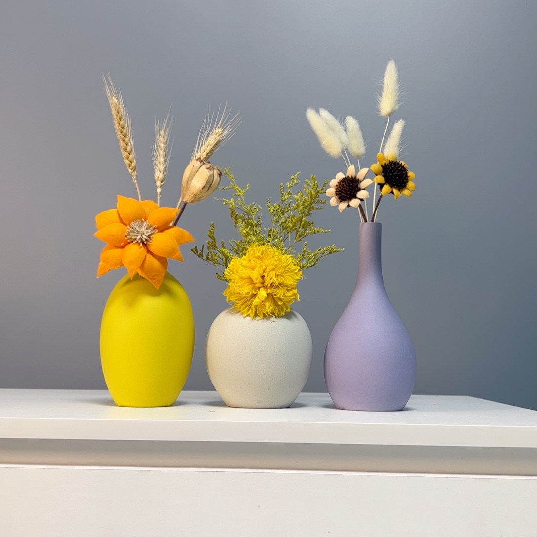 瓷片景德镇手作陶瓷花瓶摆件无孔