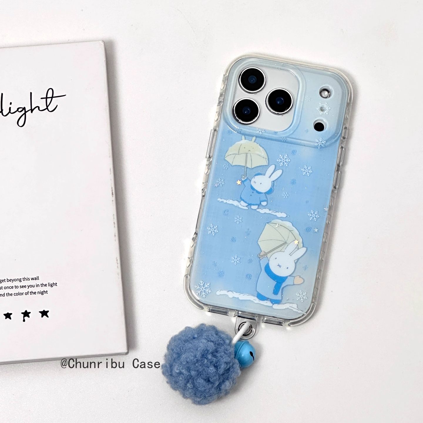 卡通下雪撑伞米菲兔冬季小清新适用苹果17/16promax手机壳15/14