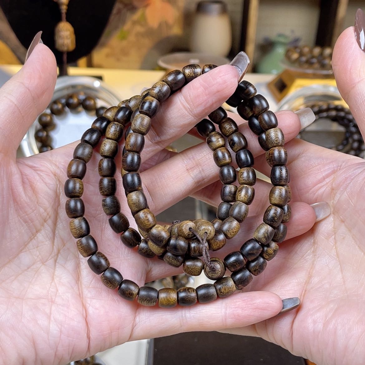 【闪购商品】沉香手串强***学芽庄棋楠瘤疤