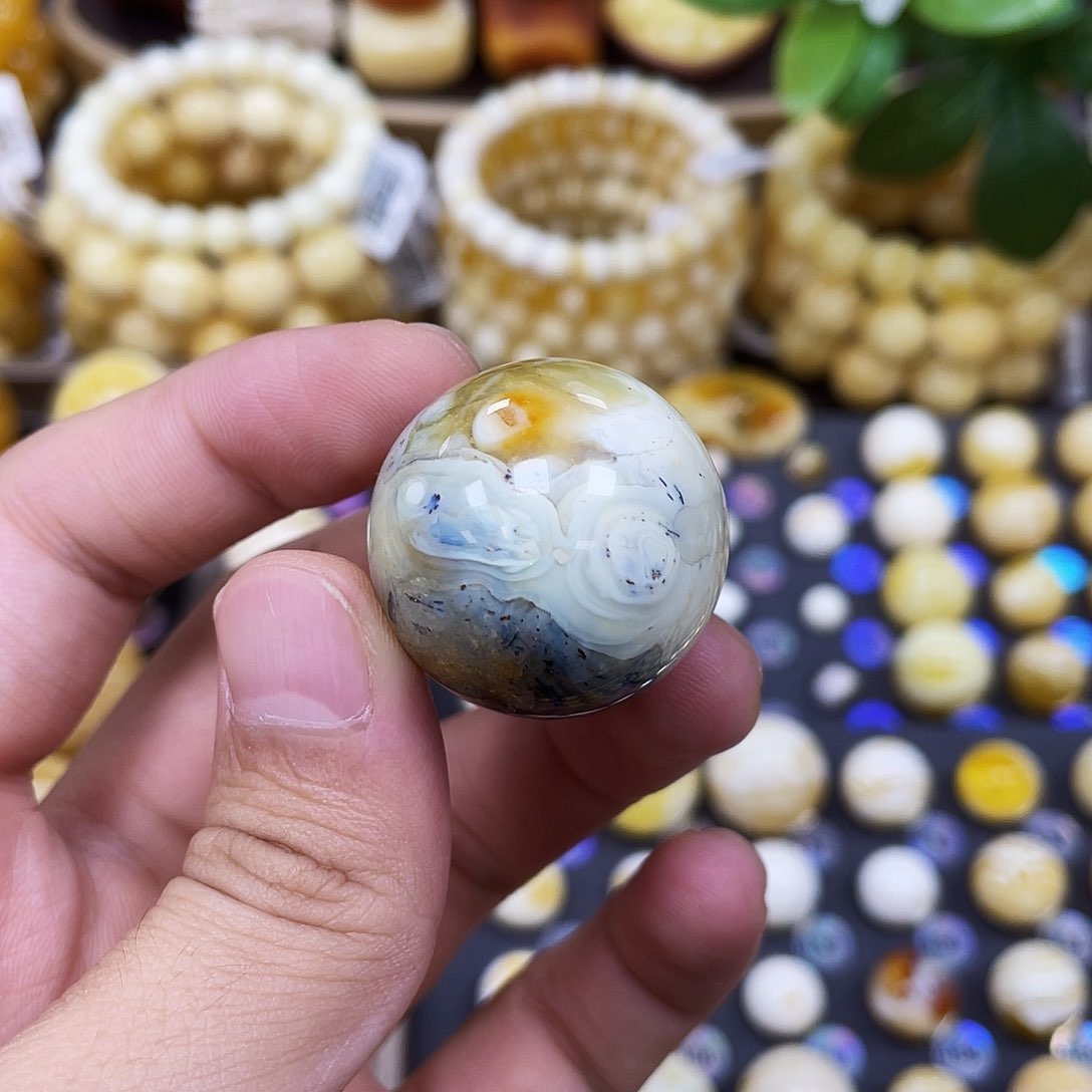 未镶嵌蜜蜡珠宝奇石小*女28.8特色荧光款｜圆珠