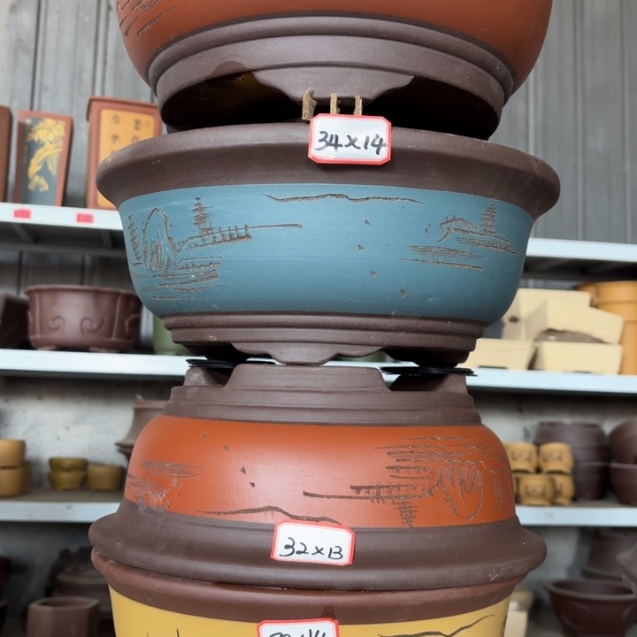 紫砂花盆100-4。          