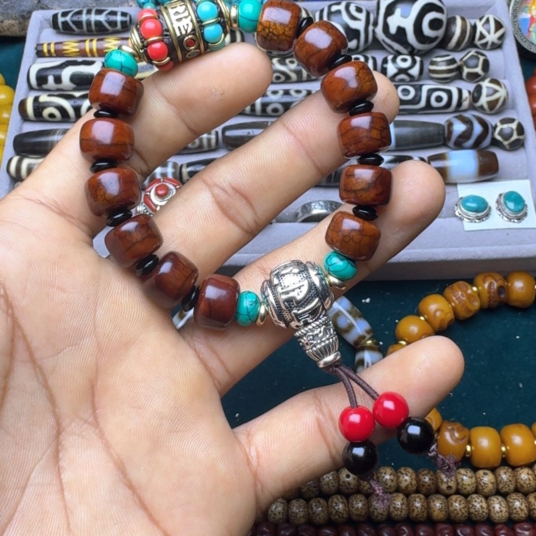 柏香籽/百香籽吊坠牦牛骨