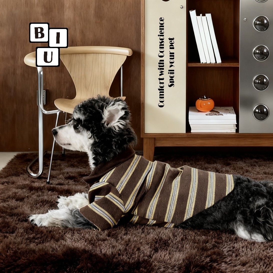 BIUBIU宠物狗狗秋冬新品条纹POLO衫约克夏雪纳瑞狗狗衣服秋冬款