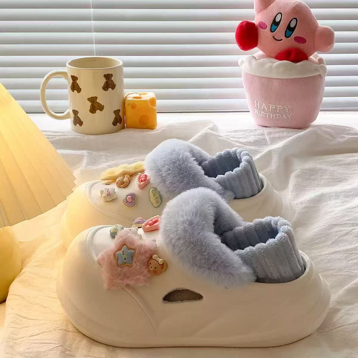 【可拆卸】女冬季少女心棉拖学生可爱轻便保暖家居外穿EVA毛毛拖鞋