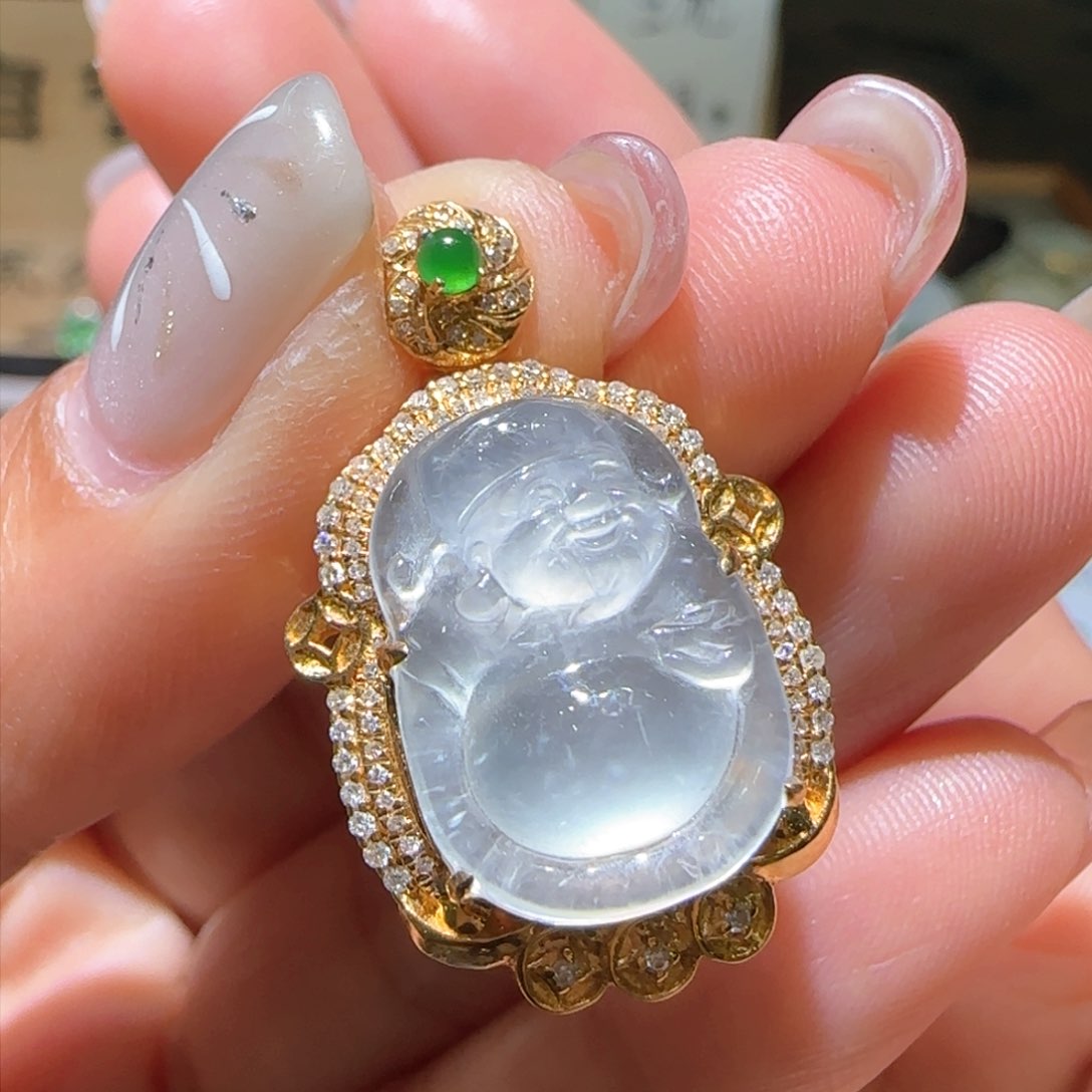 【闪购商品】翡翠颈饰18K金镶嵌缅甸