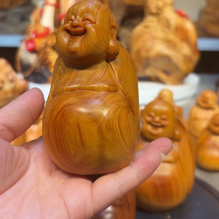 柏木太行崖柏弥勒佛