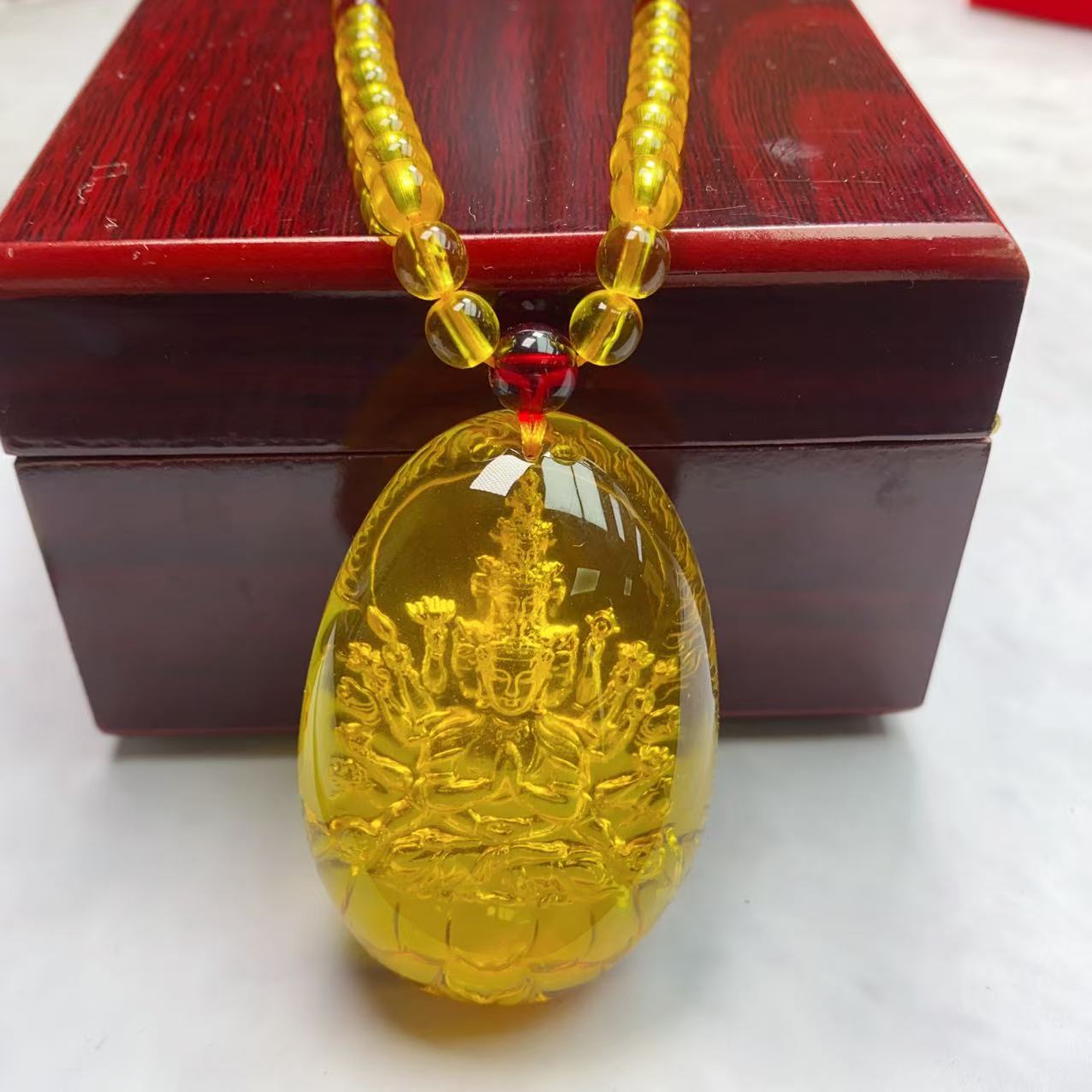 B1381金色观音项链吊坠