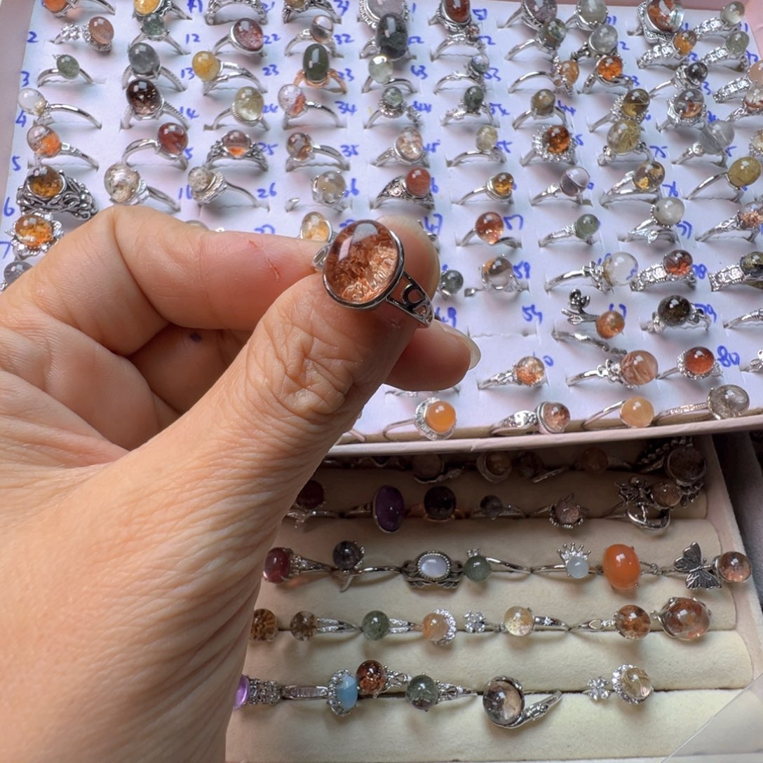 萝***吖手链水晶银S800镀金镶嵌