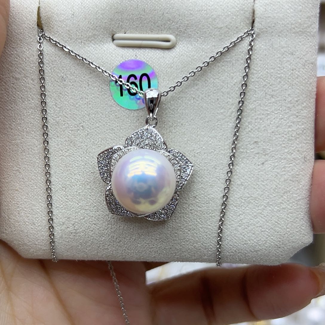 淡水珍珠银S925镶嵌颈饰胡*伟9