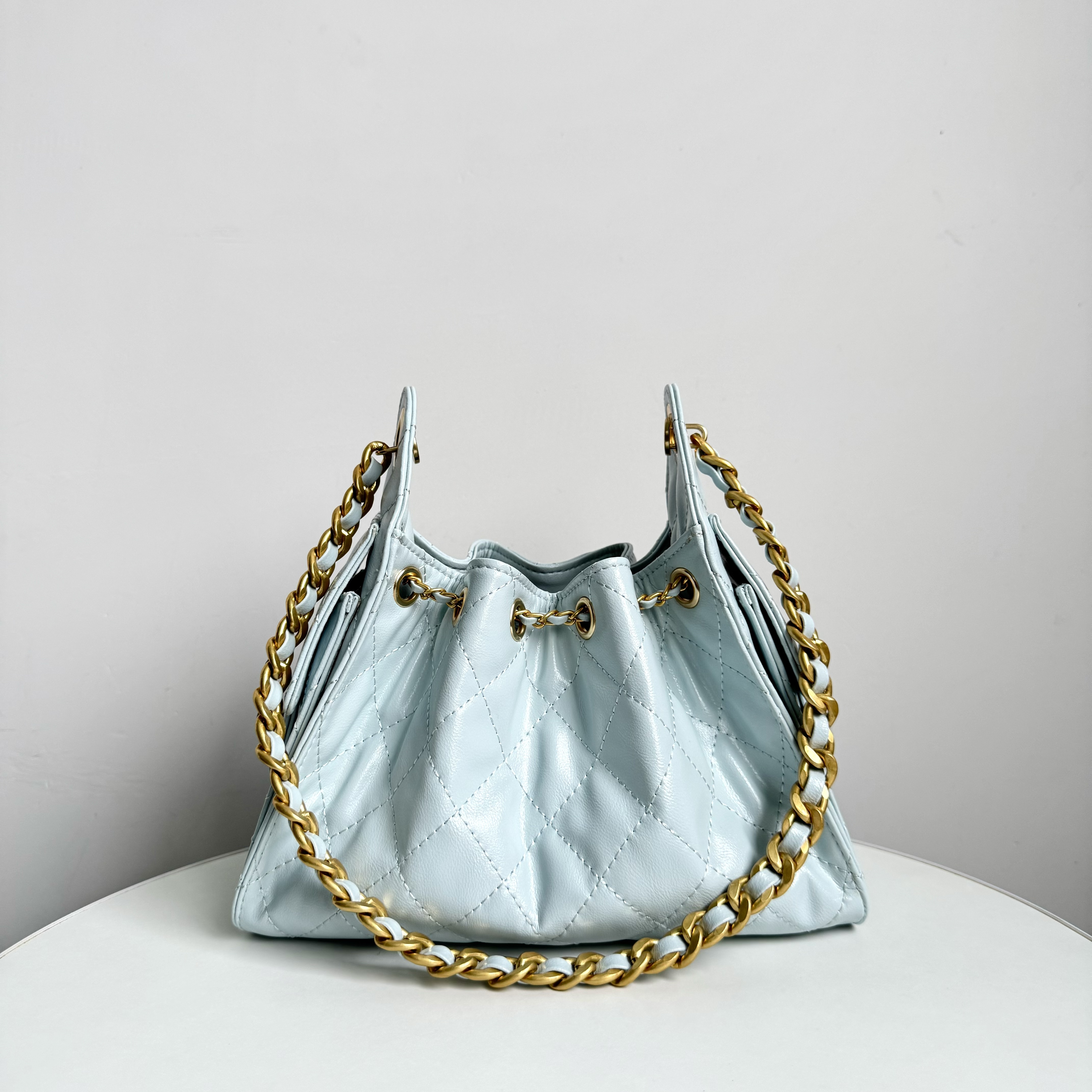 25年新款时尚潮流浅蓝色休闲百搭单肩斜挎包