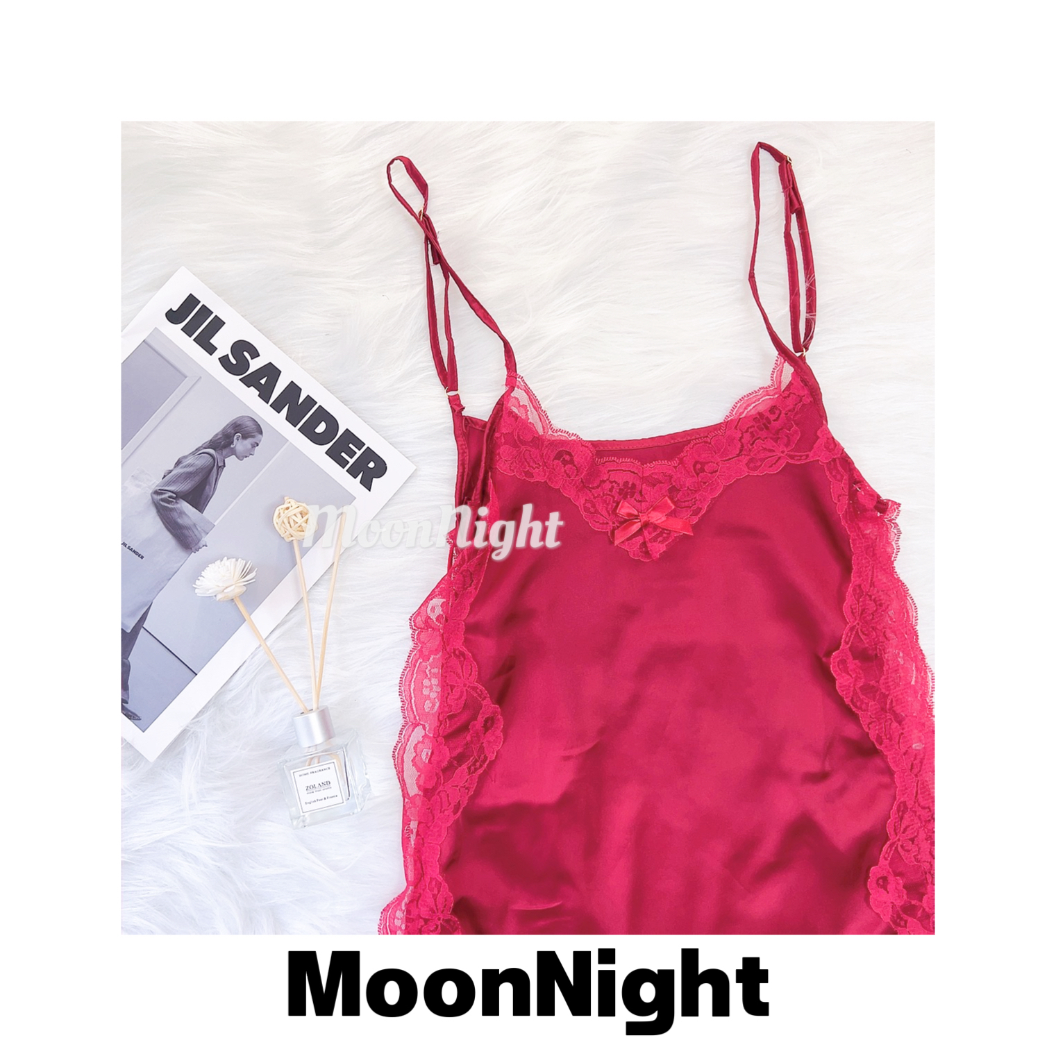 【MN】新年跨年缎面蕾丝性感露背绑带吊带背心