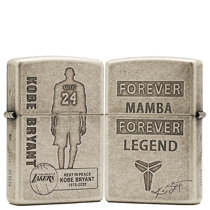 ZIPPO/之宝常规熏银【科比背影】原装正品煤油防风打火机KF-DF