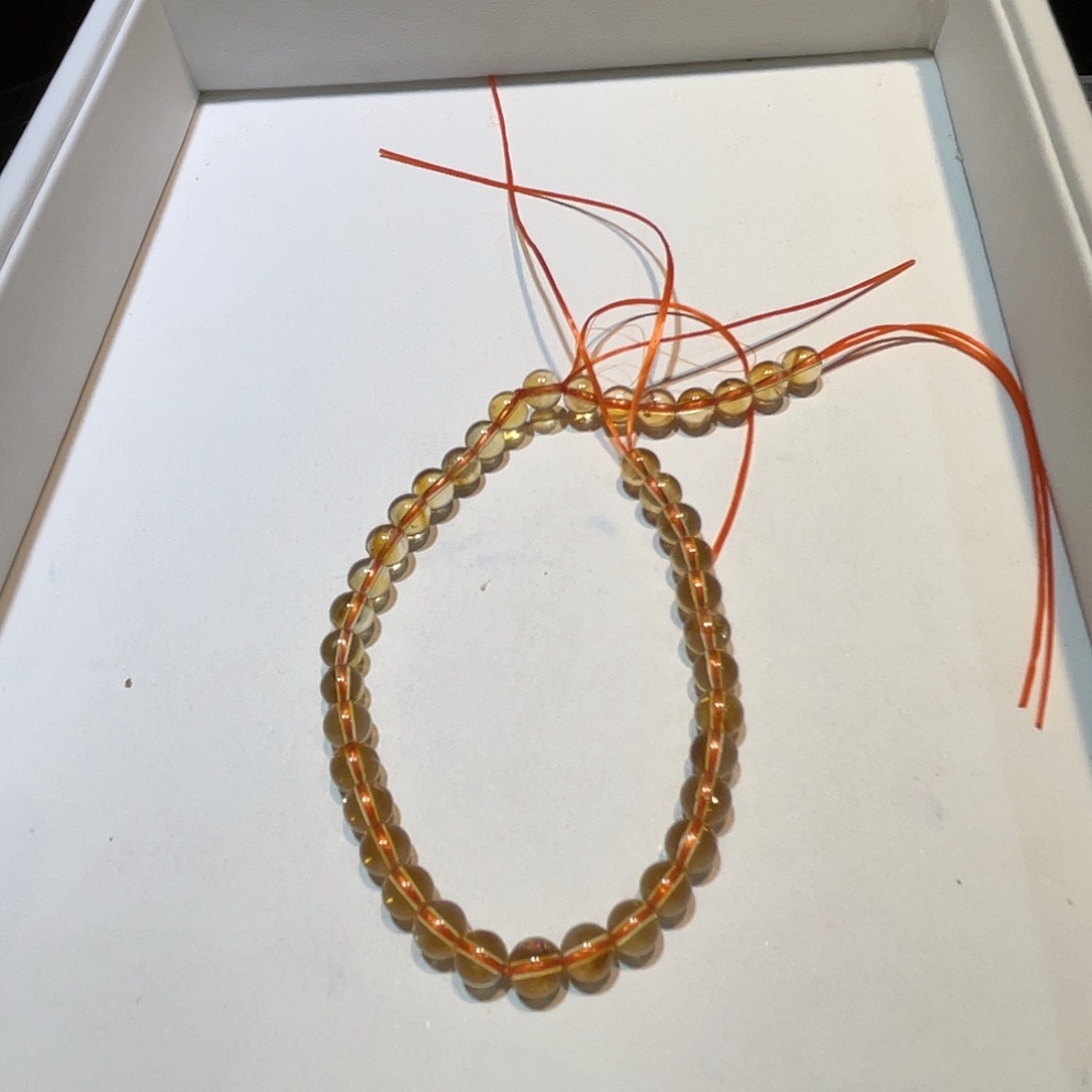 水晶手链未镶嵌天然黄塔晶手链