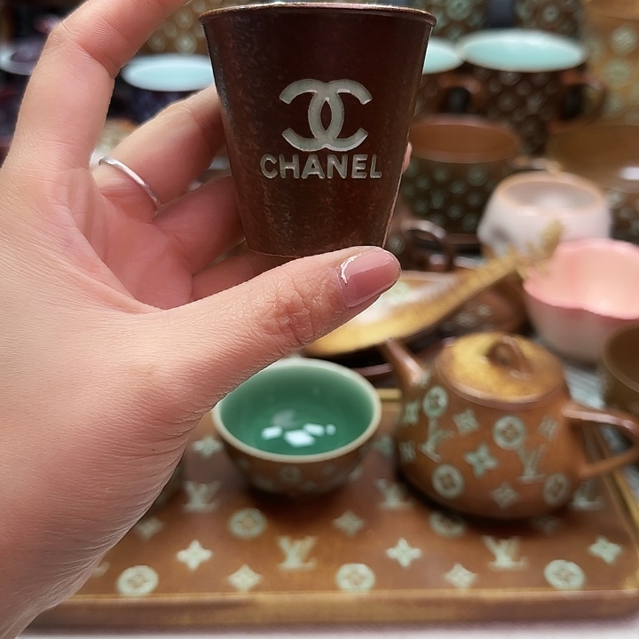 S****龙泉青瓷手工制作工艺青瓷杯两只