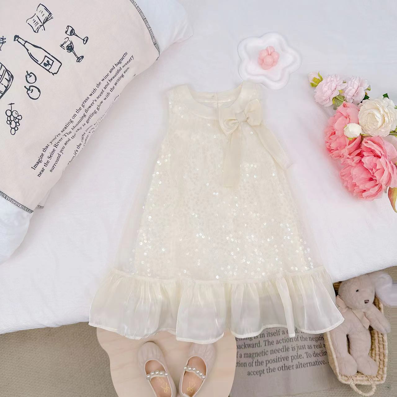 夏季新款ins风简约超闪重工名媛风汉服公主裙 D-AB301