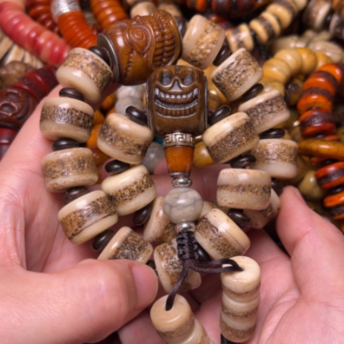 【闪购商品】牛骨手串/手链牛骨原色17.5×18颗