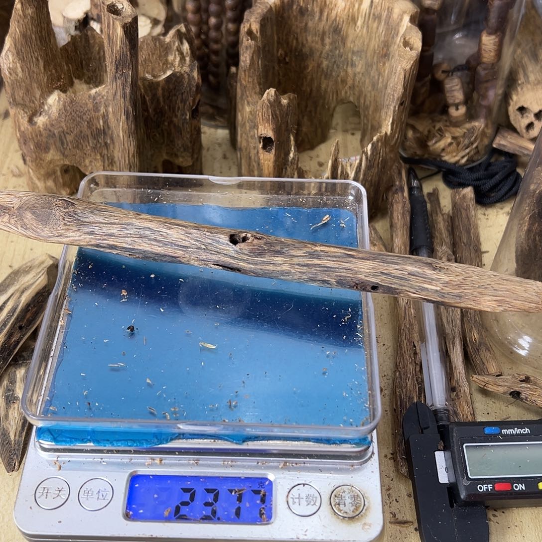 香料绿奇楠虫漏23克白棋天然虫