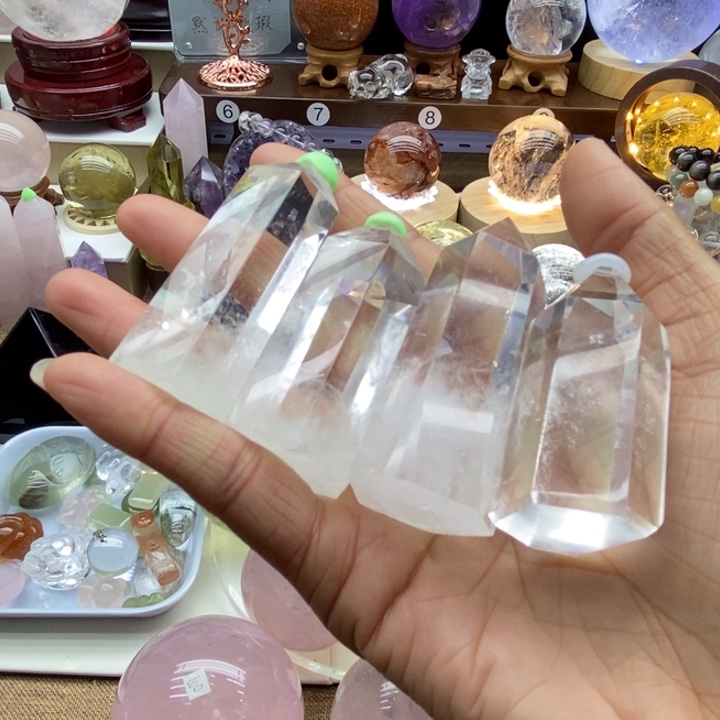 水晶摆件未镶嵌北*天然白水晶柱1