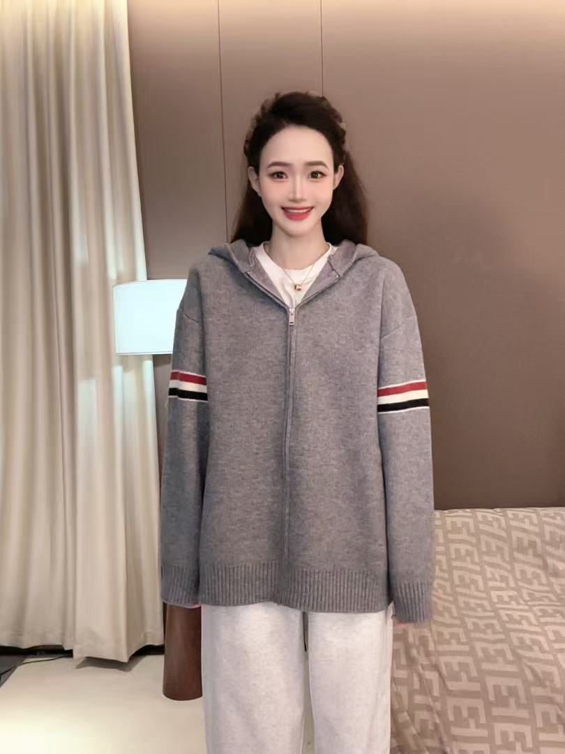FAND妍妍【T+Btangmu】秋冬情侣装加厚保暖拉链连帽开衫外套毛衣