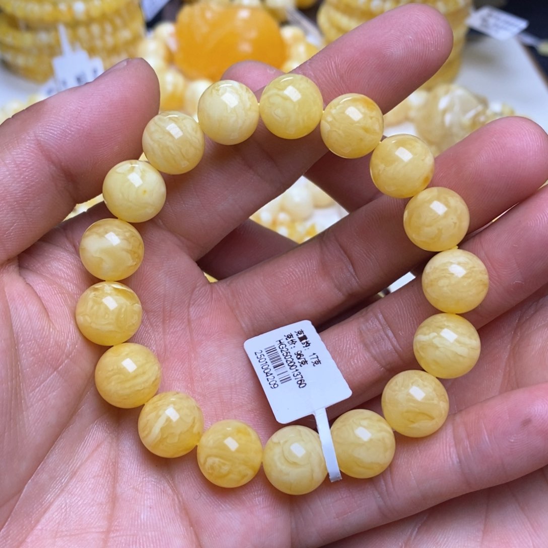 【闪购商品】蜜蜡裸石未镶嵌12+圆珠手串