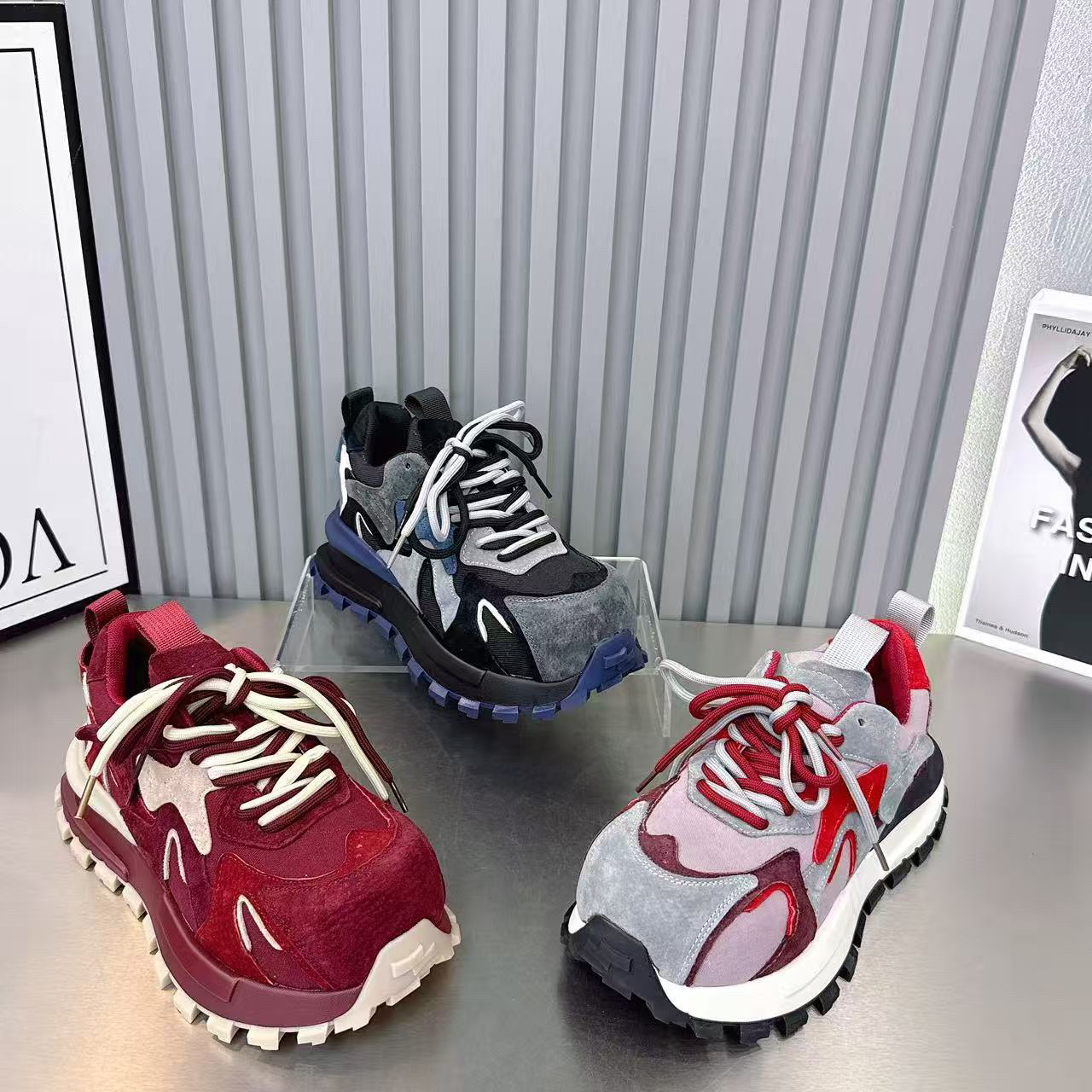 25年冬季皮配水洗布棉鞋拼色宽头阿甘拼接耐磨时尚休闲鞋百搭鞋子