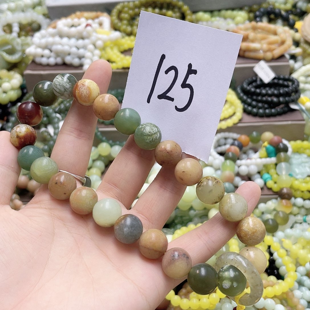 未镶嵌蛇纹石玉手链