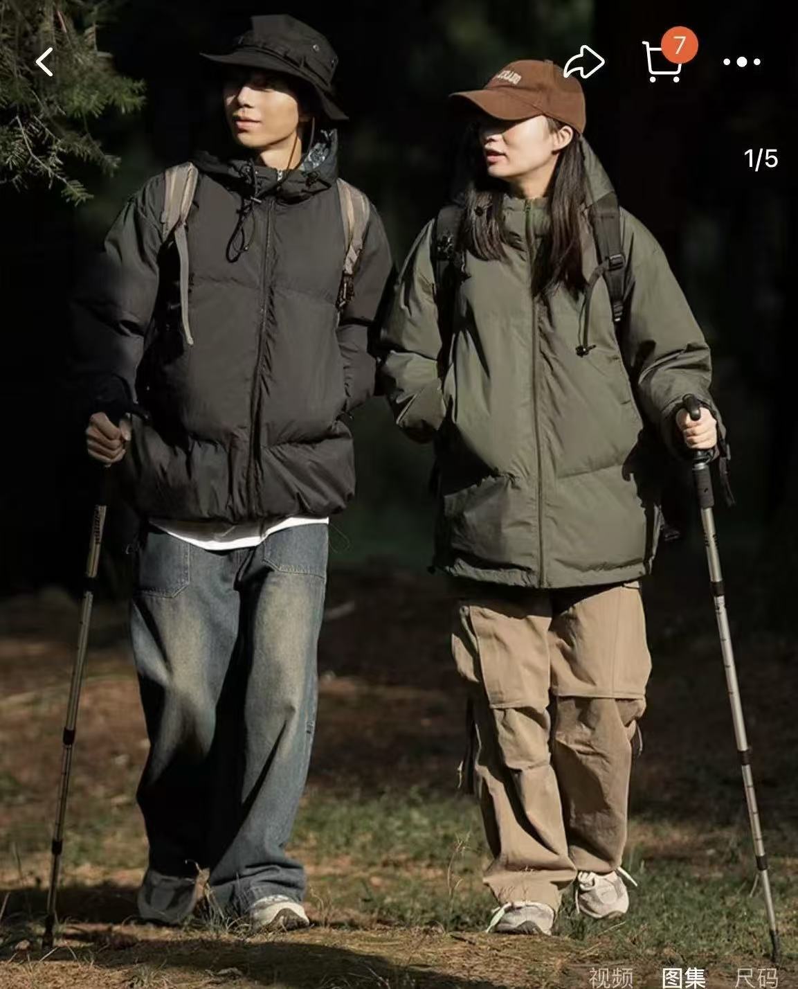 工装棉服男女新款连帽宽松棉衣高口袋外套厚