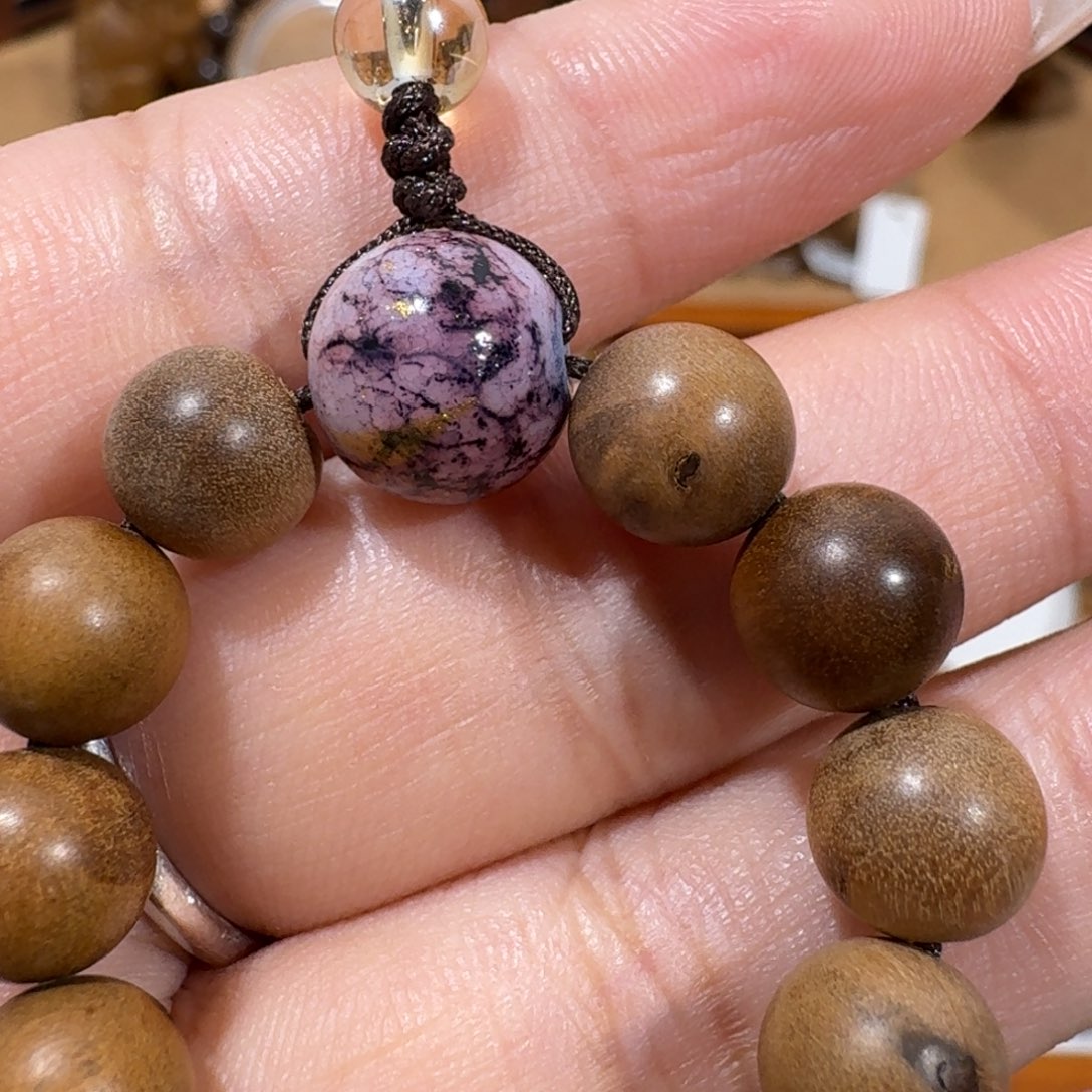 檀香木无事牌手机挂件瑕疵