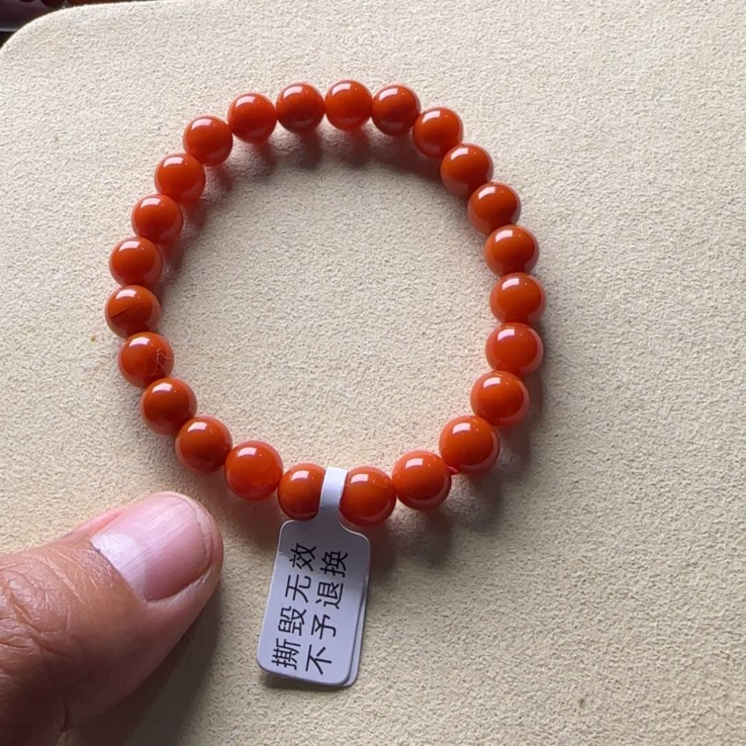 南红玛瑙手链未镶嵌春**开冷水河8.2mm