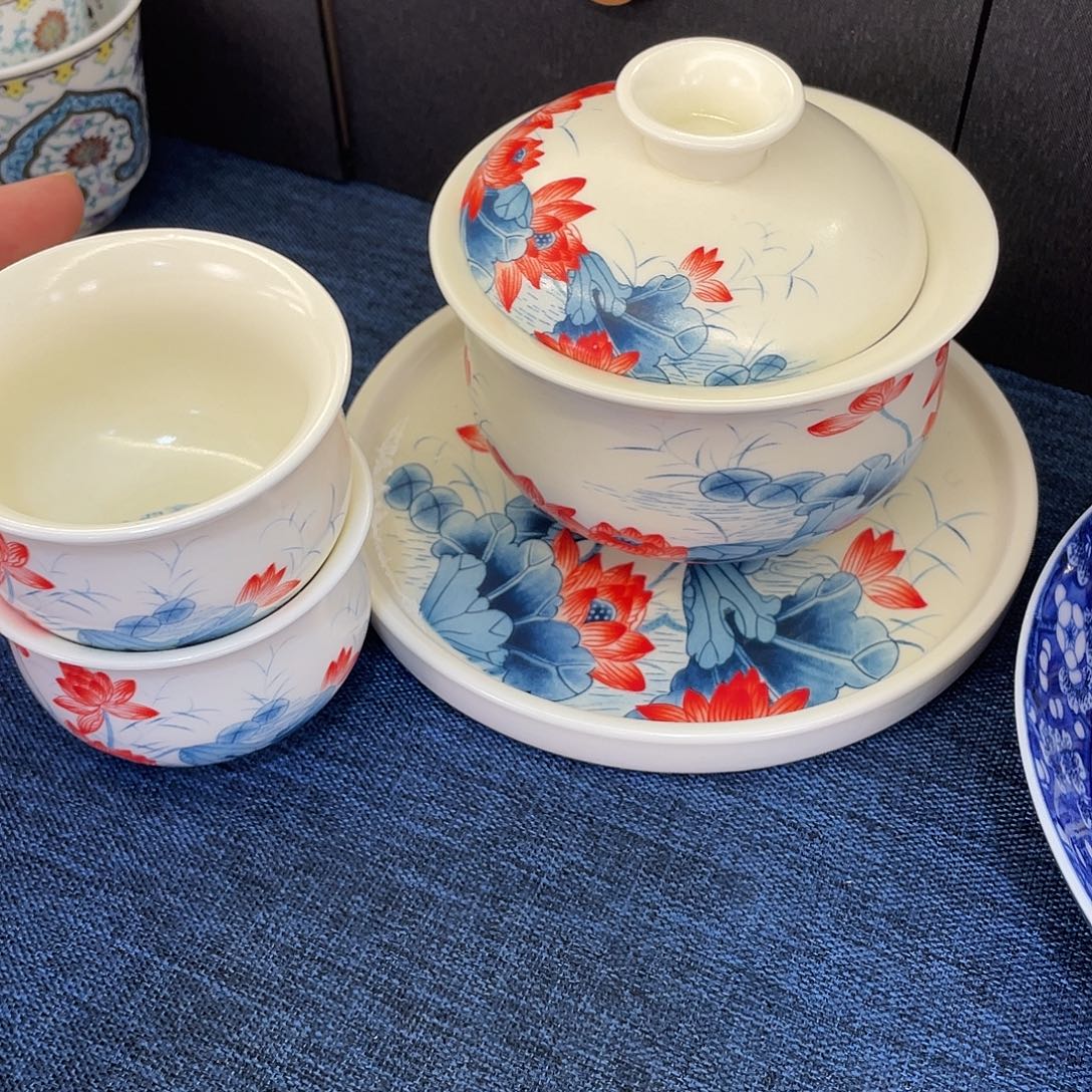 陶景德陶瓷盖碗茶具