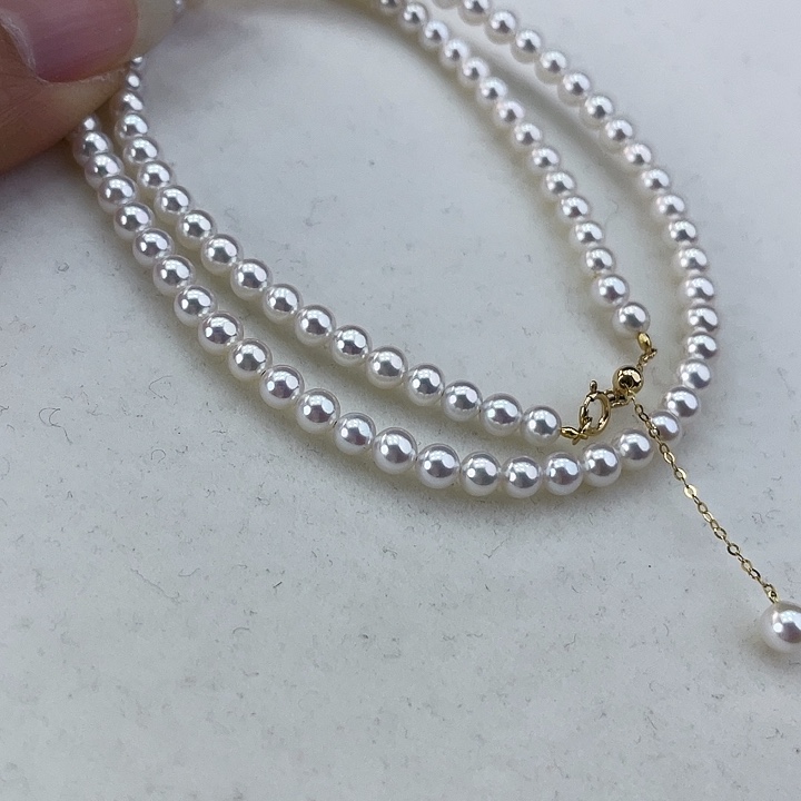 淡水珍珠颈饰银S925镶嵌4➕极光炫彩