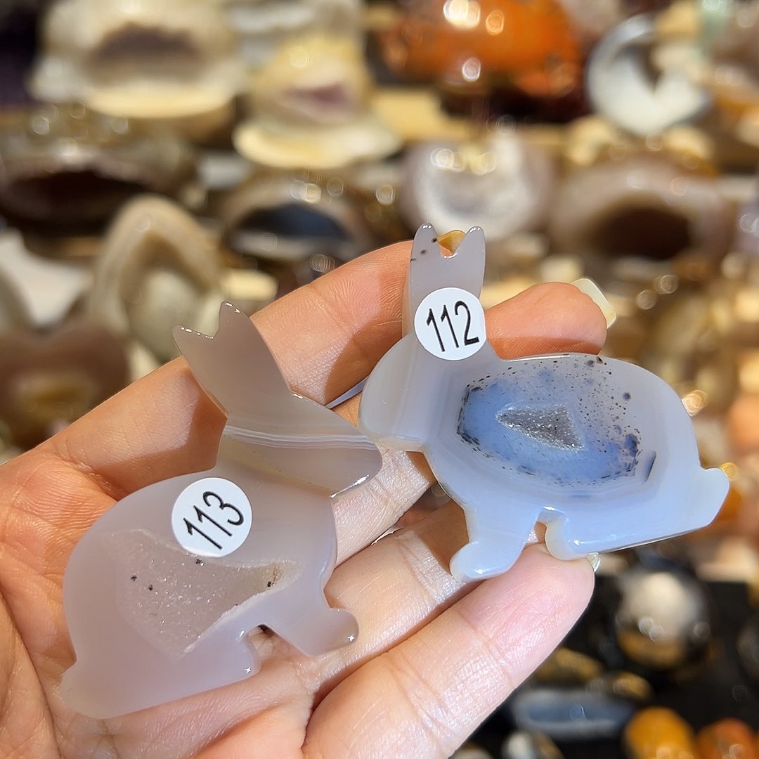 玛瑙/玉髓无合金兔子