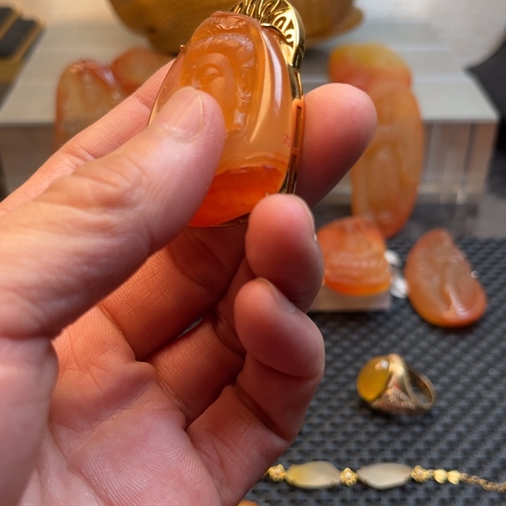 石英质玉颈饰银S925镀金镶嵌蓝*…