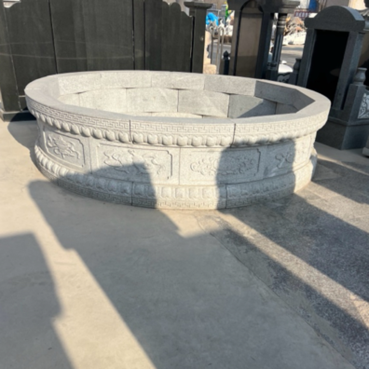 圆形八宝围石浮雕大理石青石花岗岩雕刻农村庭院适用