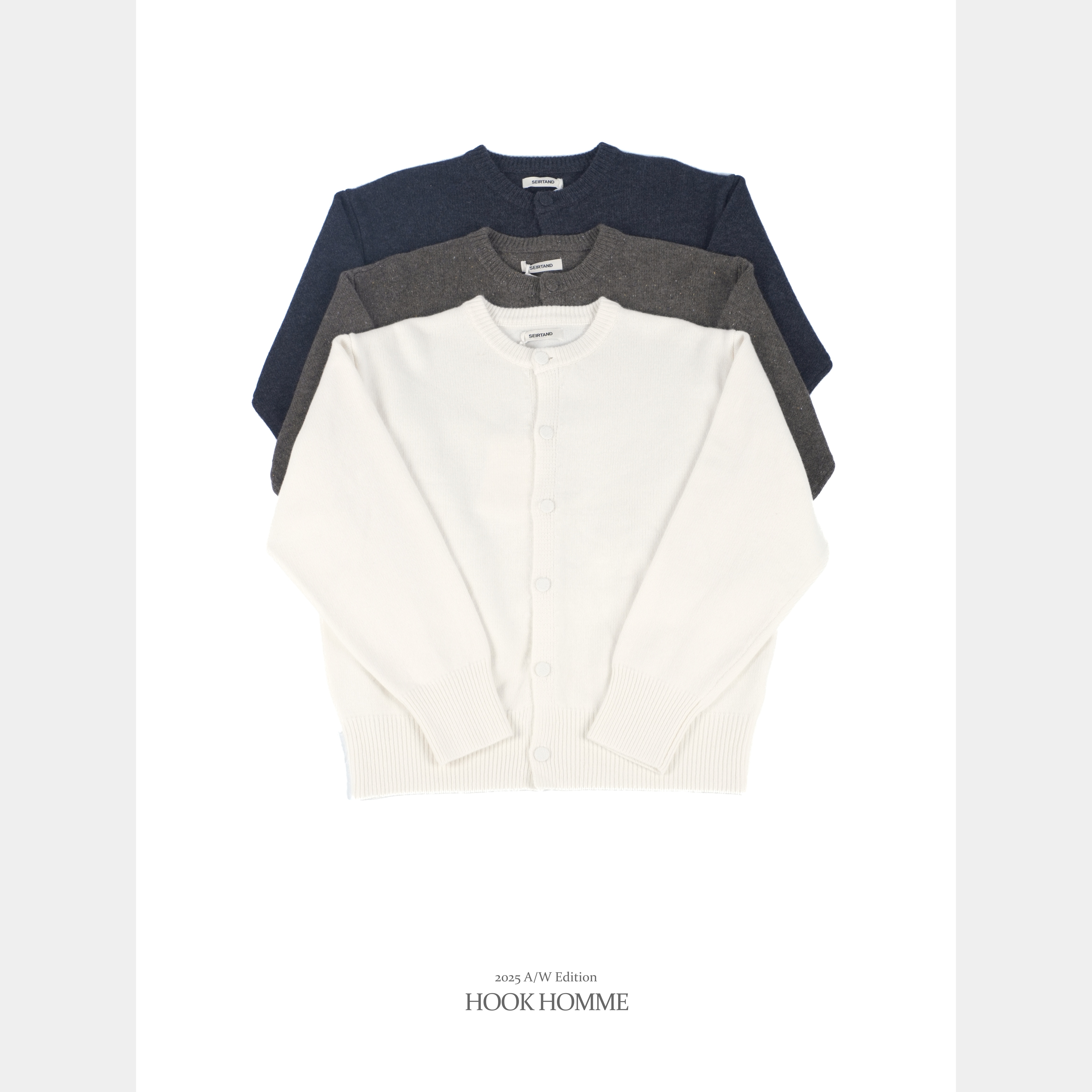 MW002/25AW100%羊毛开衫针织毛衣秋冬极简慵懒休闲质感设计师百搭