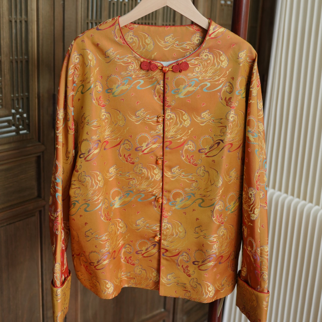 RE00330敦煌飞天鹿宋锦外套