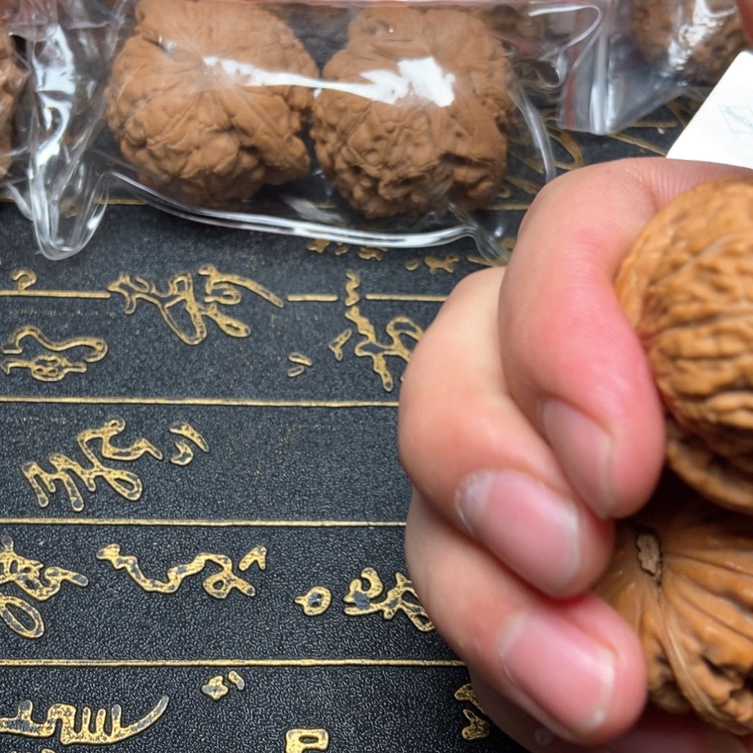 文玩核桃把件刘*坤白狮子