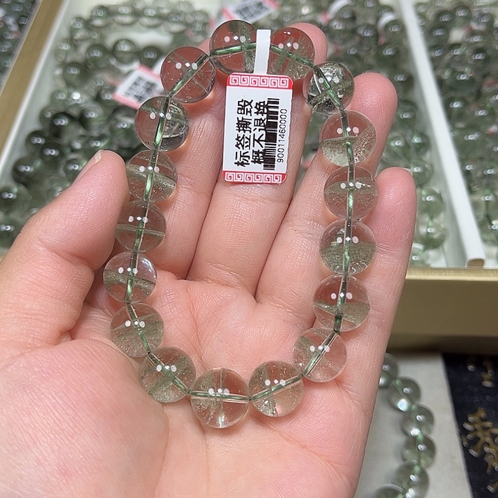 不***识未镶嵌手串水晶绿幽灵手串