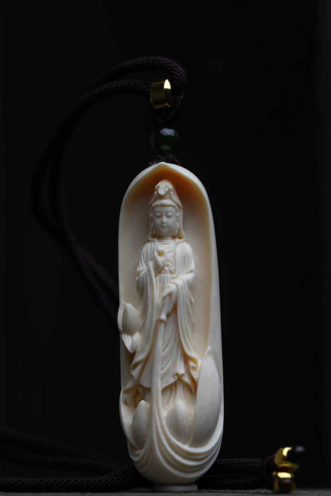 猛犸牙净瓶观音吊坠脖挂牌 正品一赔四