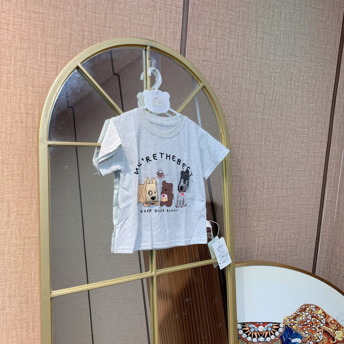 AA549    宝宝灰色纯棉短袖T恤