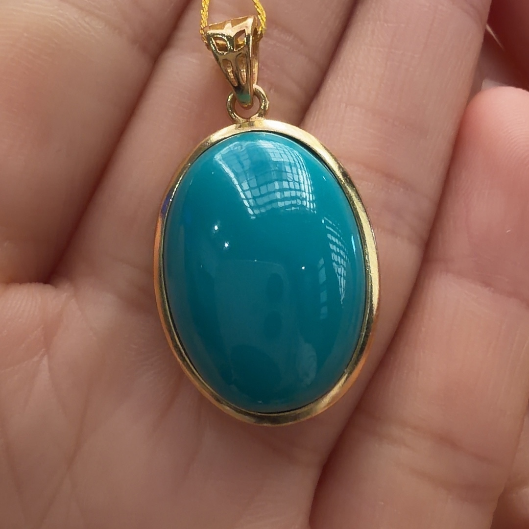 绿松石银S925镶嵌颈饰