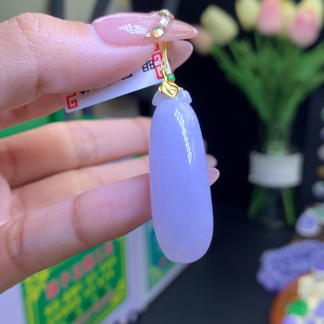 翡翠颈饰18K金镶嵌天然