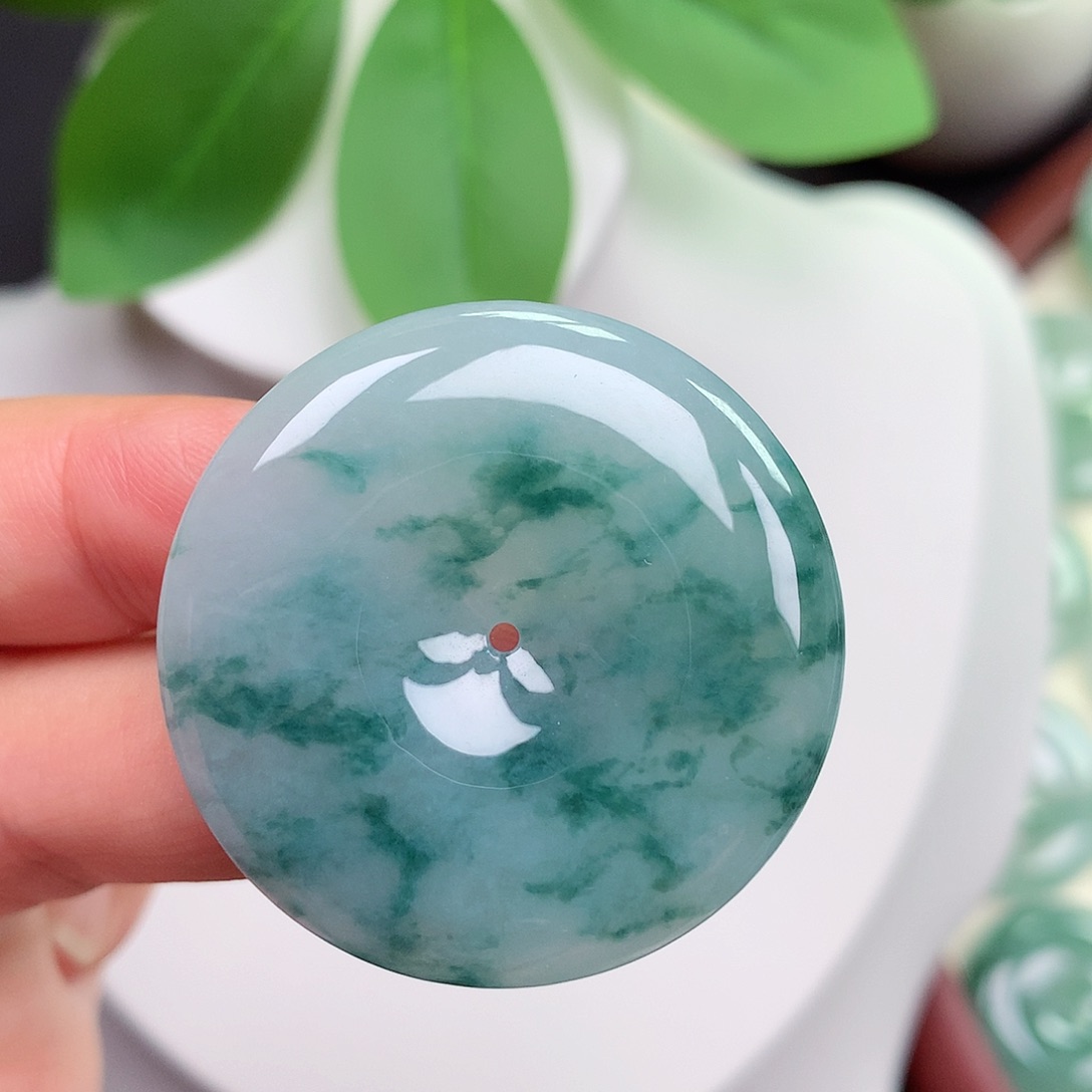 颈饰未镶嵌翡翠平安扣35.5x6.0mm