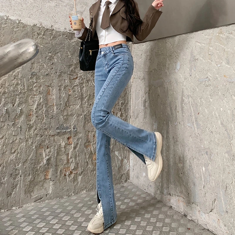 夏季交叉腰设计款开叉微喇裤（默认瑕疵））