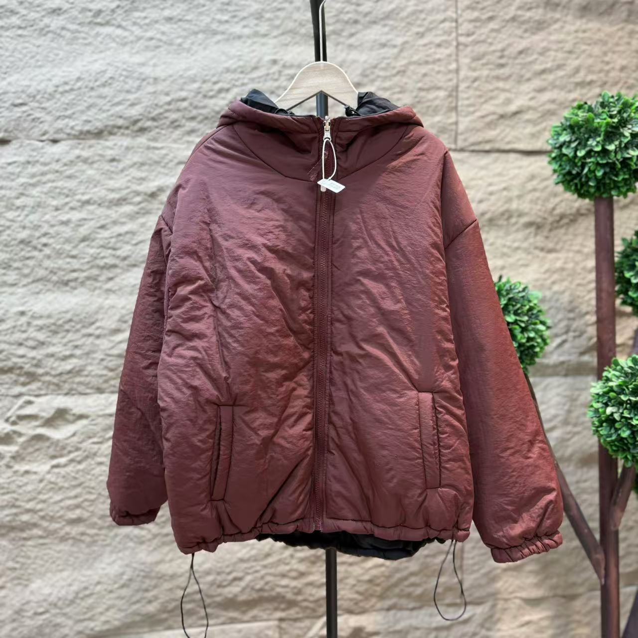 8913新款两面穿冬季加厚百搭休闲显瘦连帽棉服