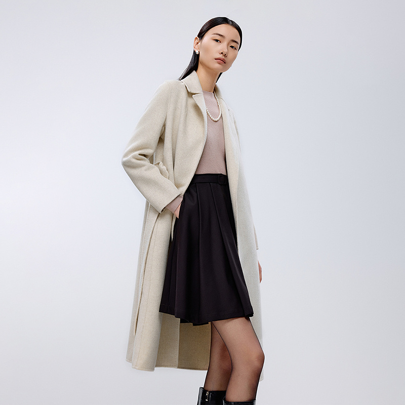 【商场同款】【秋季专享款】绵羊毛双面呢大衣蓝/驼/红棕 LNEH00HLC21