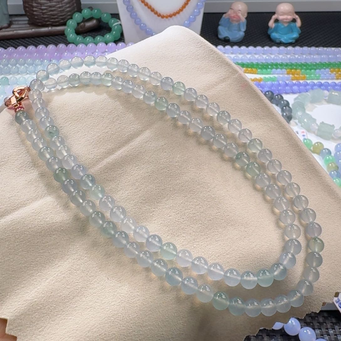 翡翠手链未镶嵌高冰玻幻彩卡6力推超值！