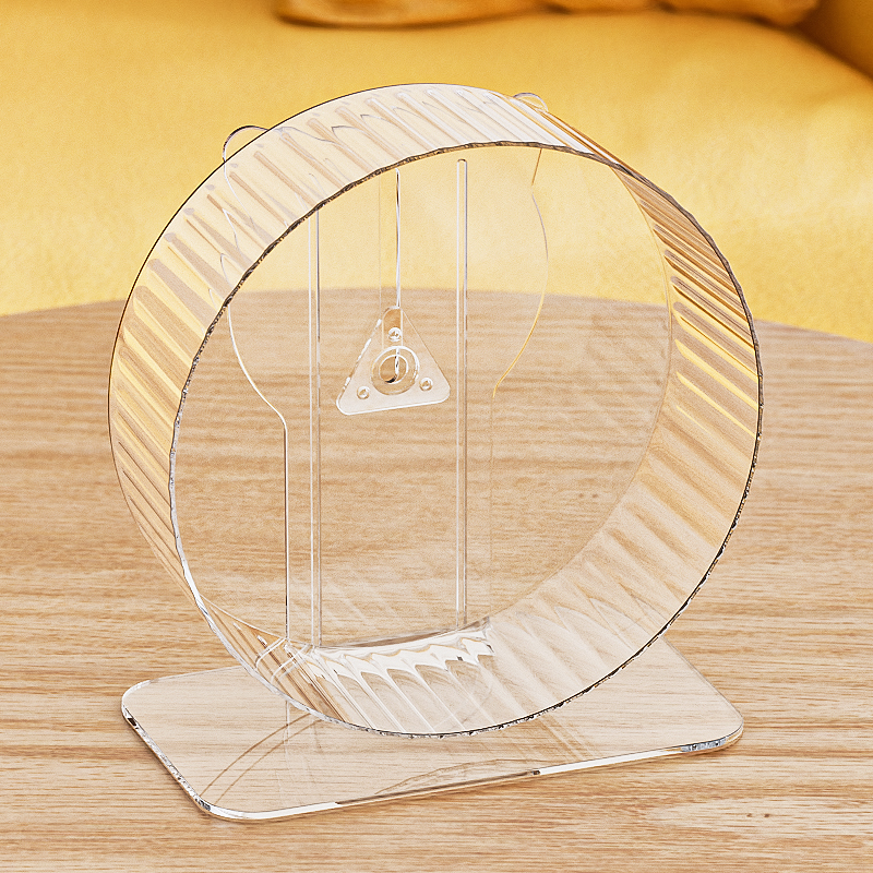 妙昂24cm高透PET材质静音金丝熊专用跑轮宠物运动玩具造景必备