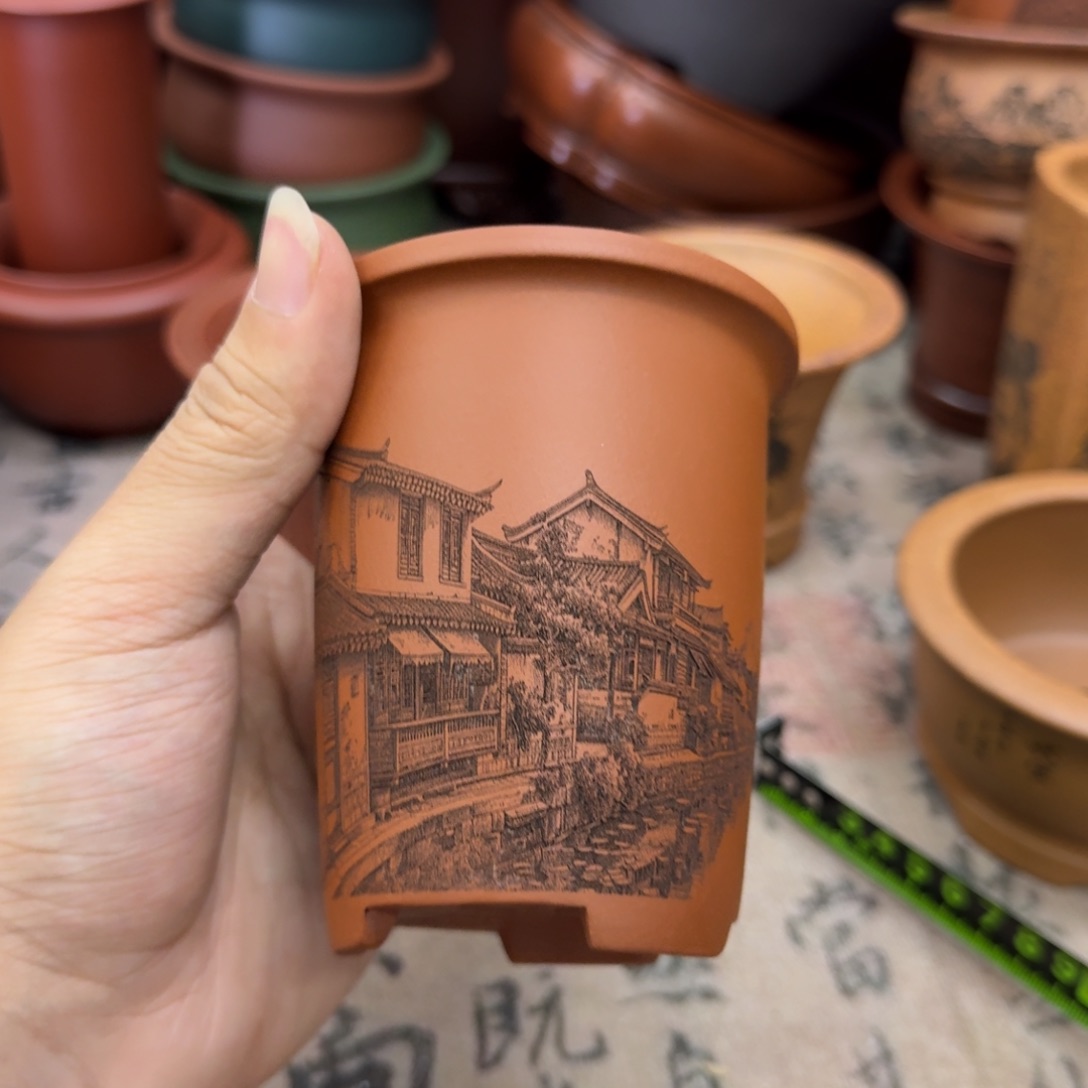 紫砂花盆宜兴紫砂正品6.5x9