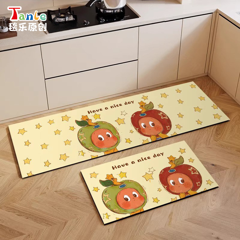 星星人厨房地垫防滑防油专用脚垫子吸水耐脏可擦洗硅藻泥长条地毯